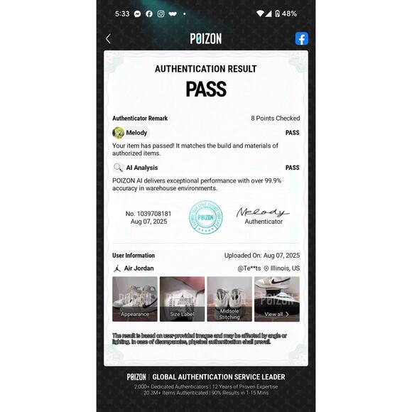 Size 7 - Women's - 5.5 Men Nike Air Jordan 1 Mid Light Smoke Grey Fog BQ6472-015 - Picture 9 of 10